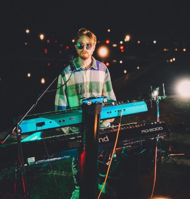 Nick performing on keys